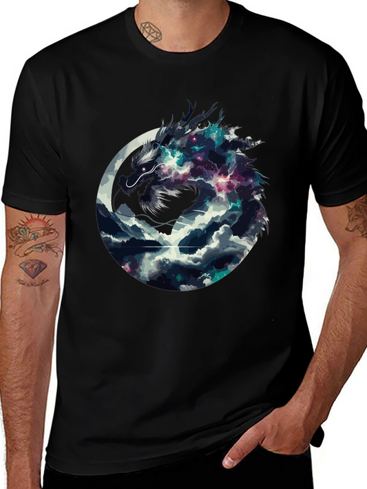 Dragon Galaxy Graphic Tee - Mens Black T-Shirt