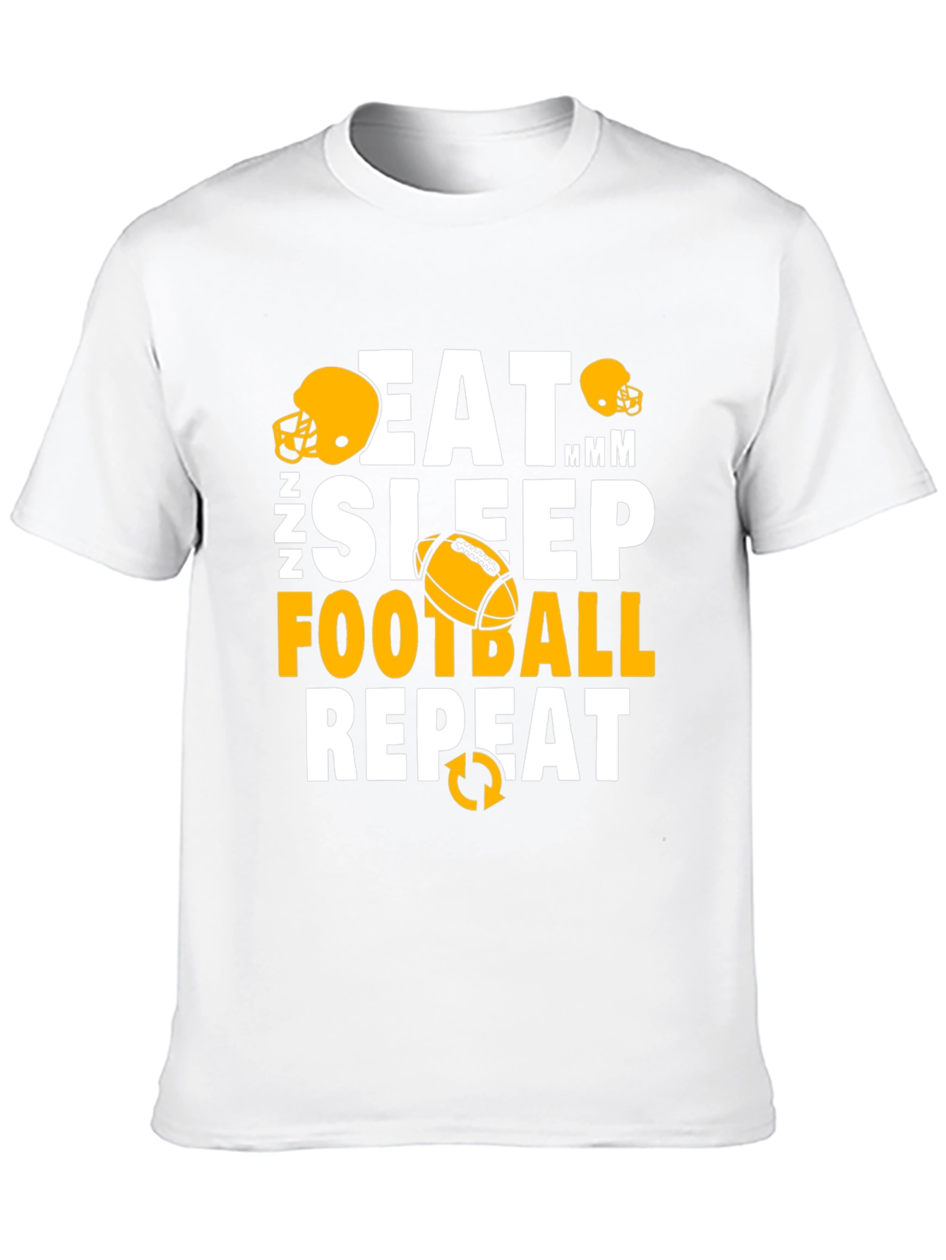 Eat Sleep Football Repeat Black Graphic T-Shirt