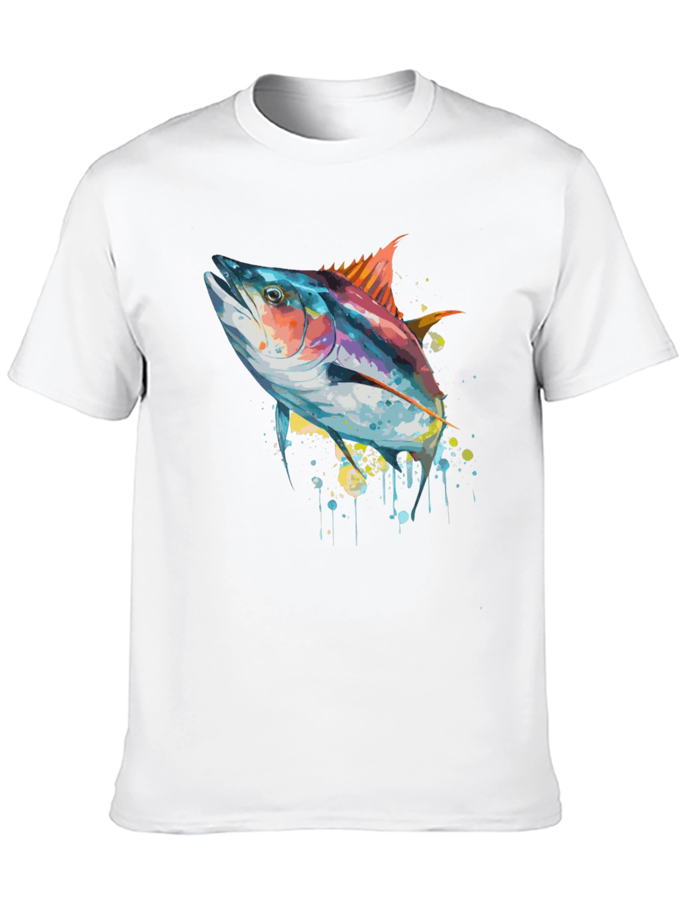 Stylish Tuna Fish Graphic Tee - Black