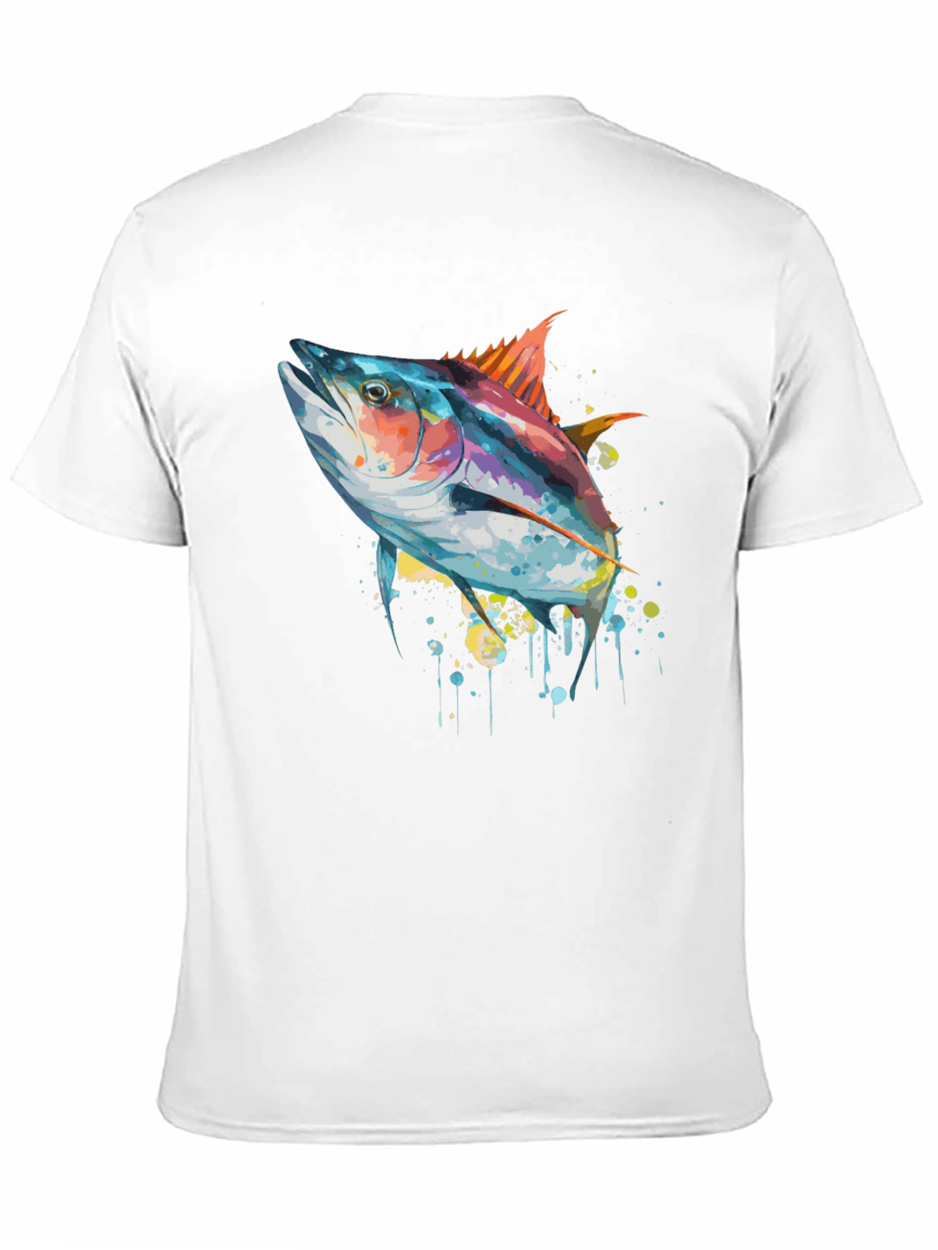 Stylish Tuna Fish Graphic Tee - Black