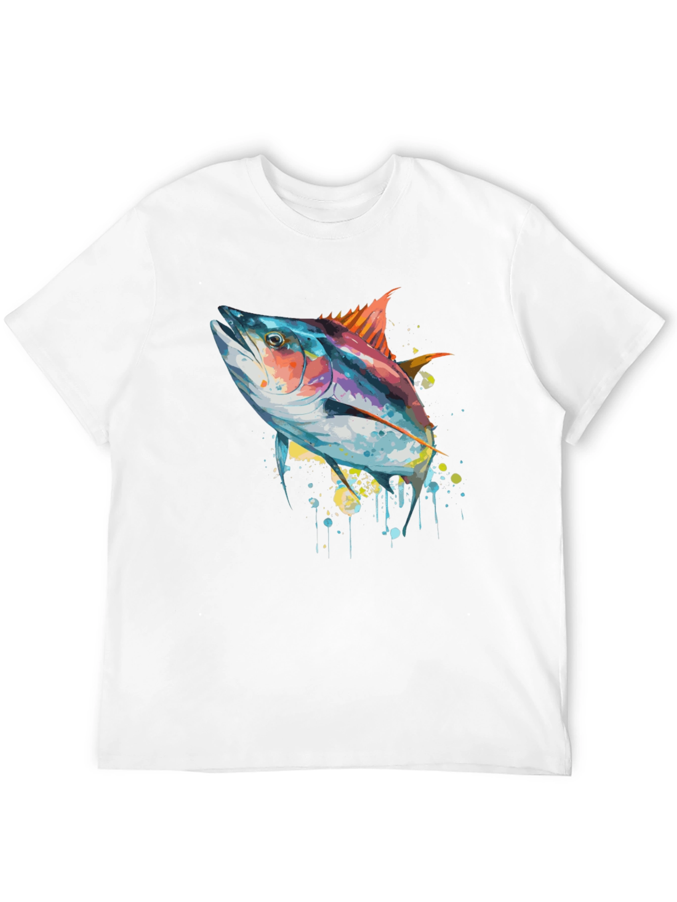 Stylish Tuna Fish Graphic Tee - Black