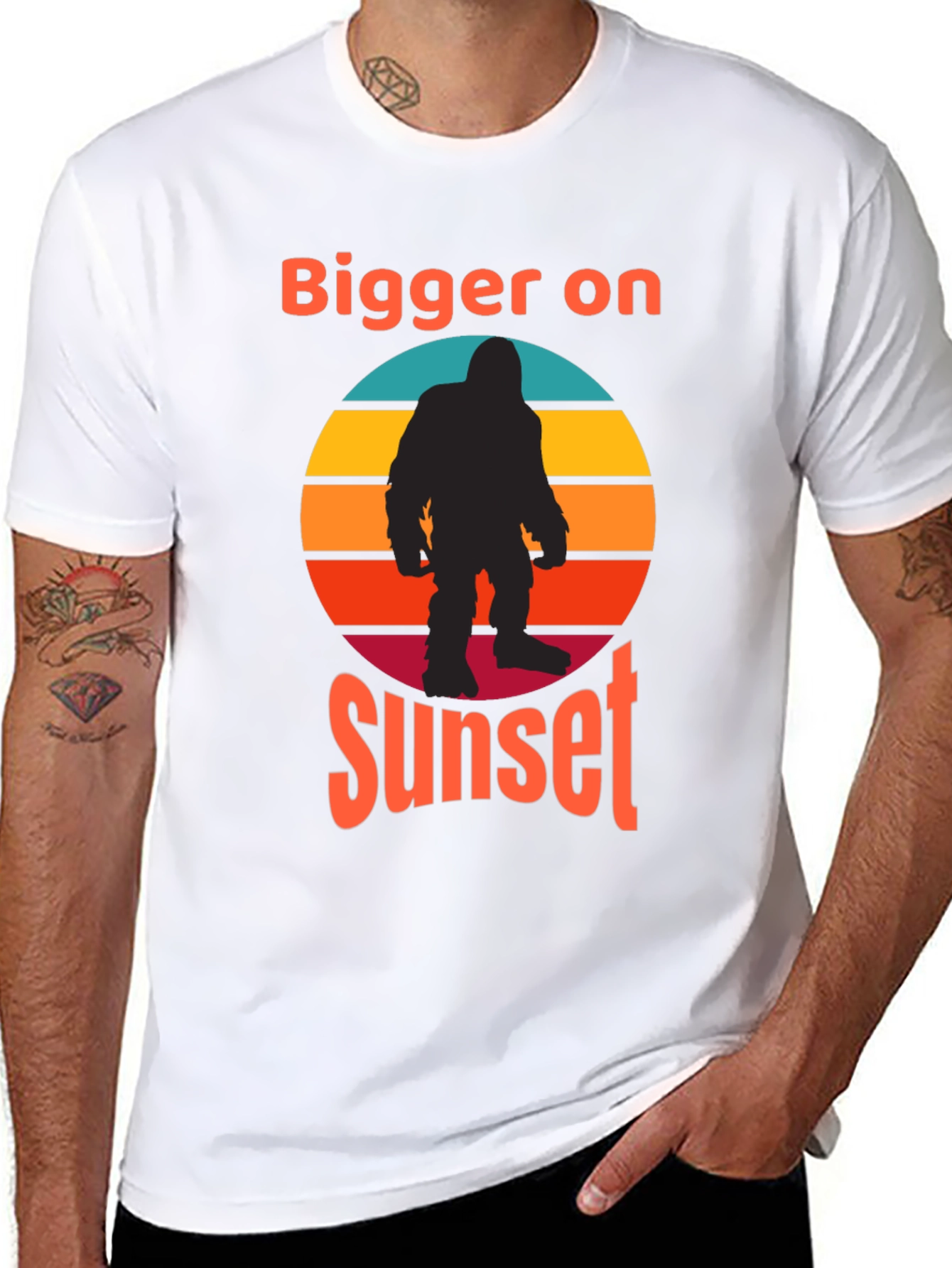 Bigger on Sunset Retro Bigfoot T-Shirt