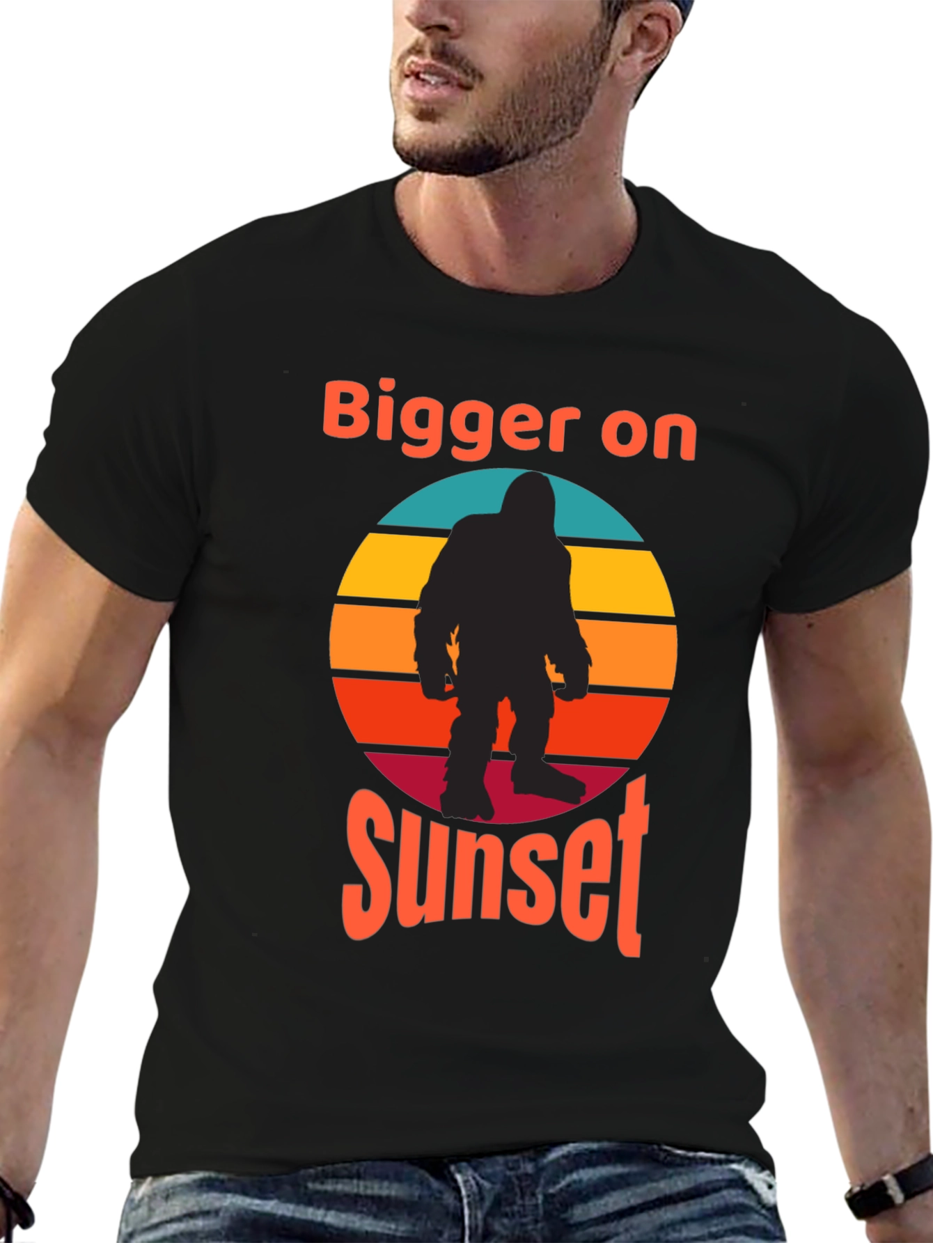 Bigger on Sunset Retro Bigfoot T-Shirt