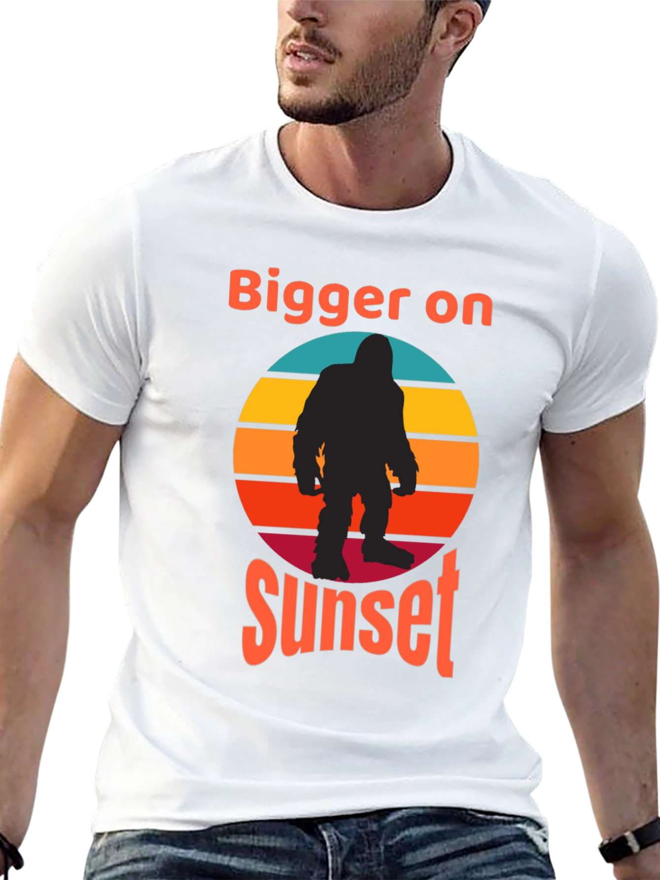 Bigger on Sunset Retro Bigfoot T-Shirt