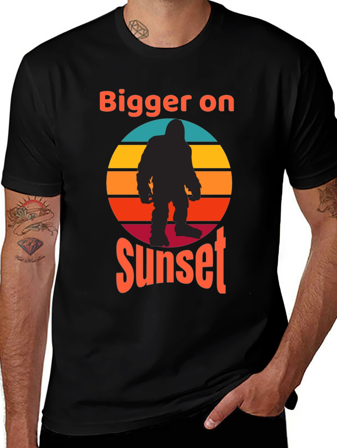 Bigger on Sunset Retro Bigfoot T-Shirt