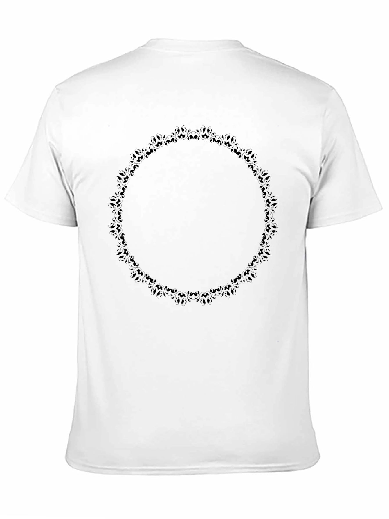 Elegant Black T-Shirt with Subtle Circular Design