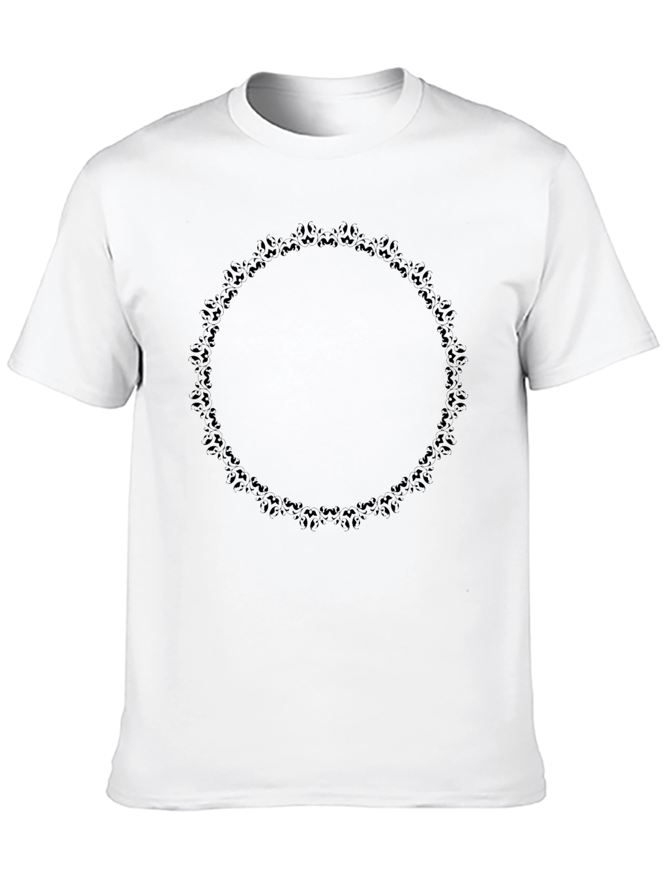 Elegant Black T-Shirt with Subtle Circular Design