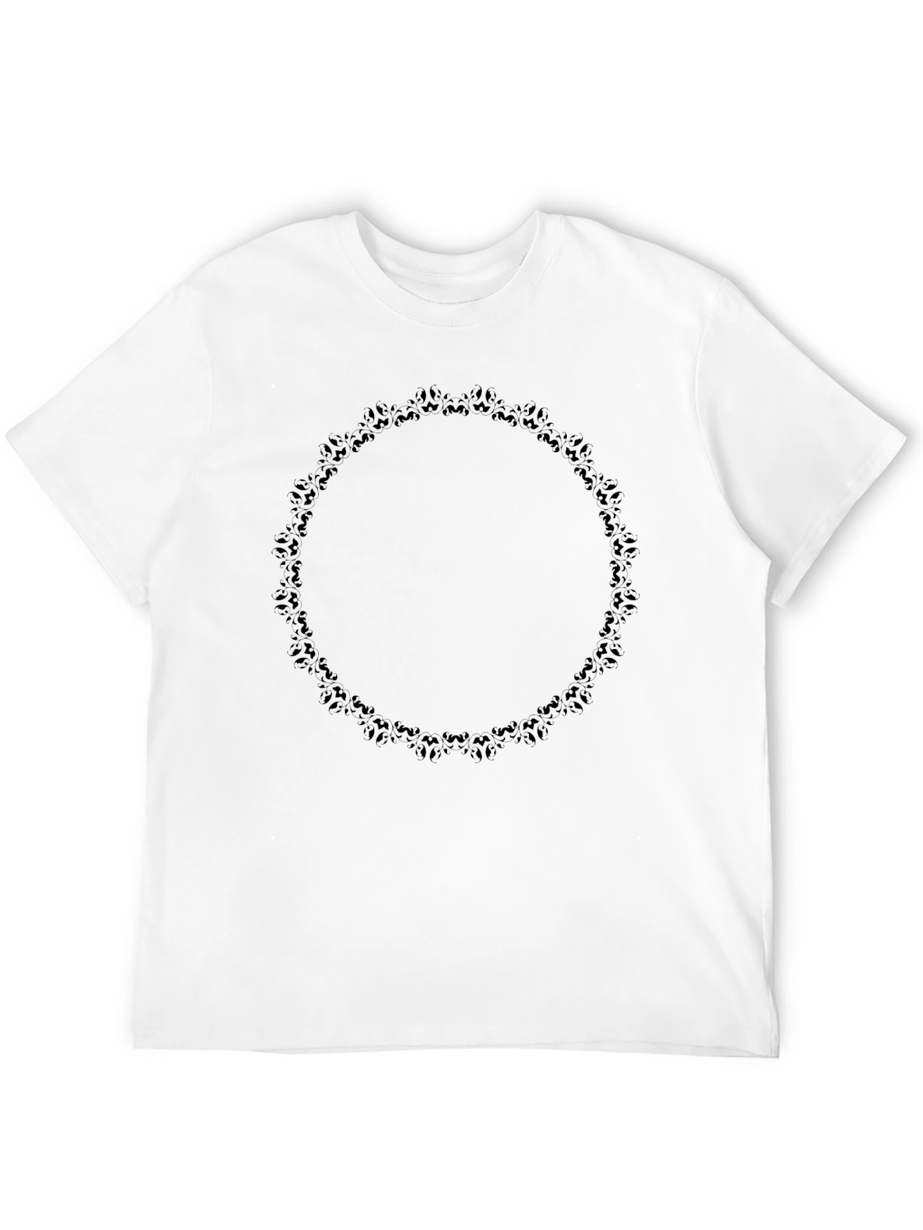 Elegant Black T-Shirt with Subtle Circular Design