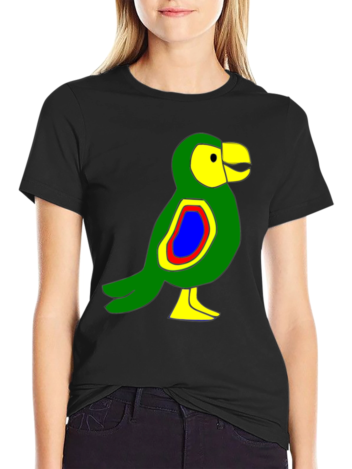 Cartoon Bird Graphic T-Shirt