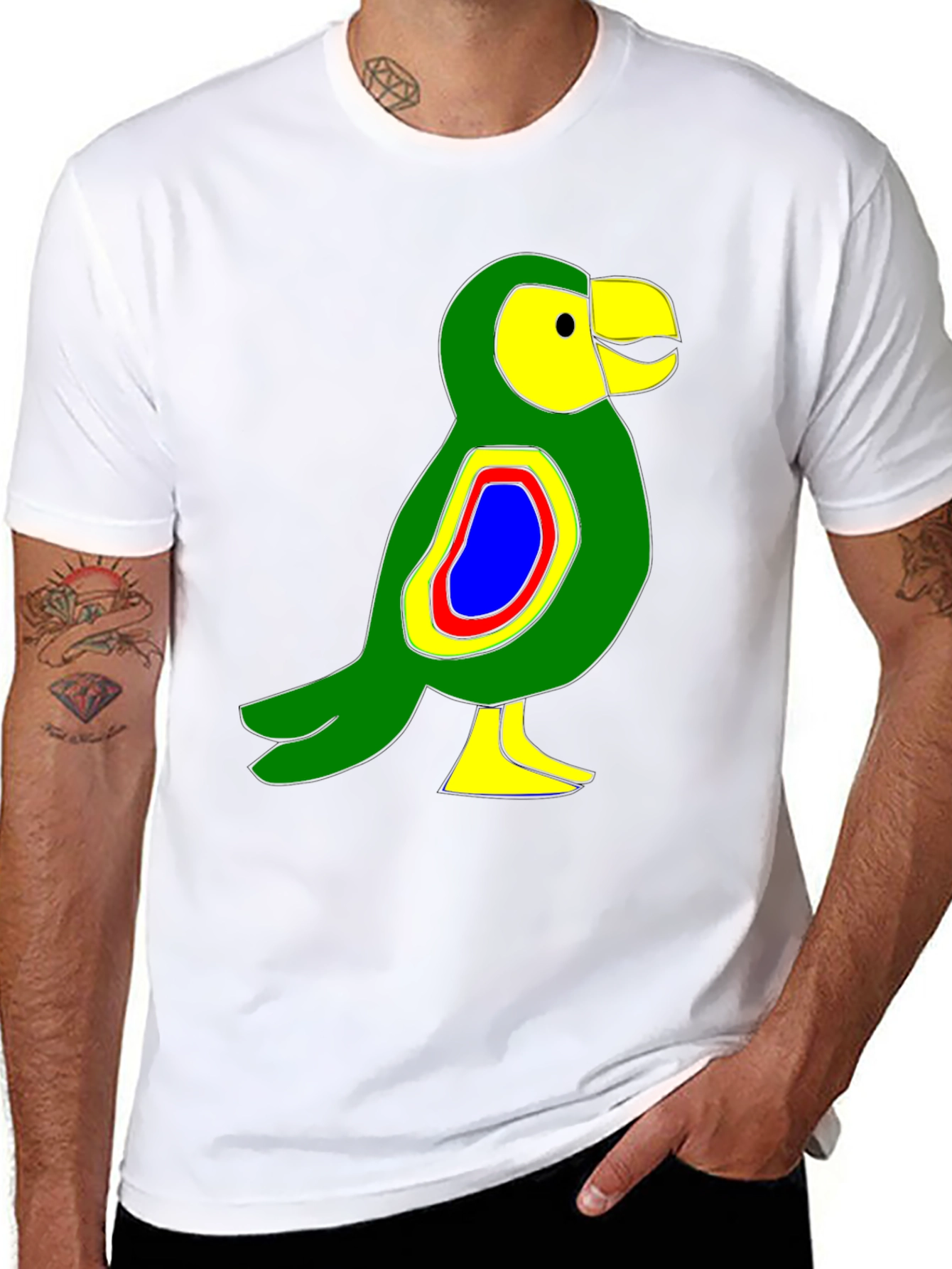 Cartoon Bird Graphic T-Shirt
