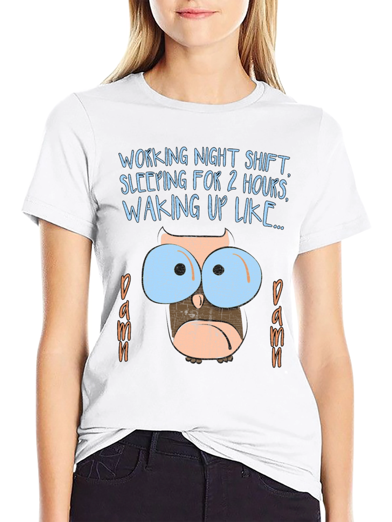 Night Shift Owl T-Shirt Funny Sleep Deprived Graphic Tee