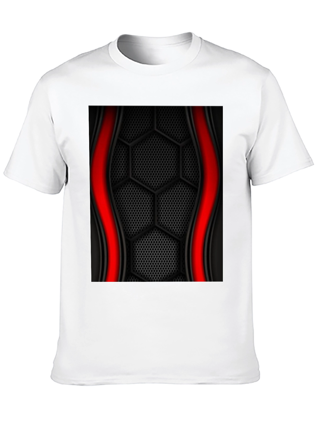 Black Hex Pattern Graphic Tee