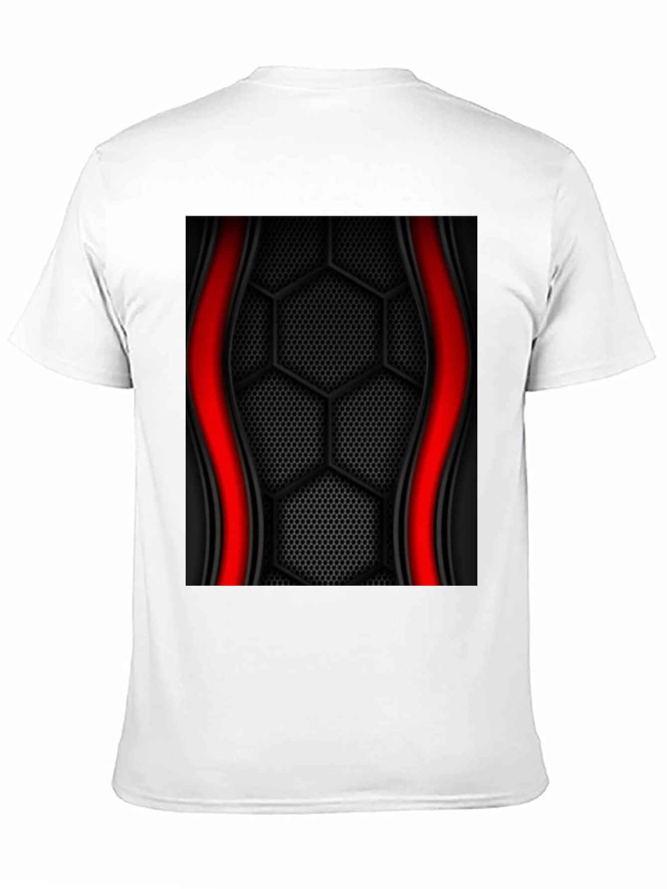 Black Hex Pattern Graphic Tee