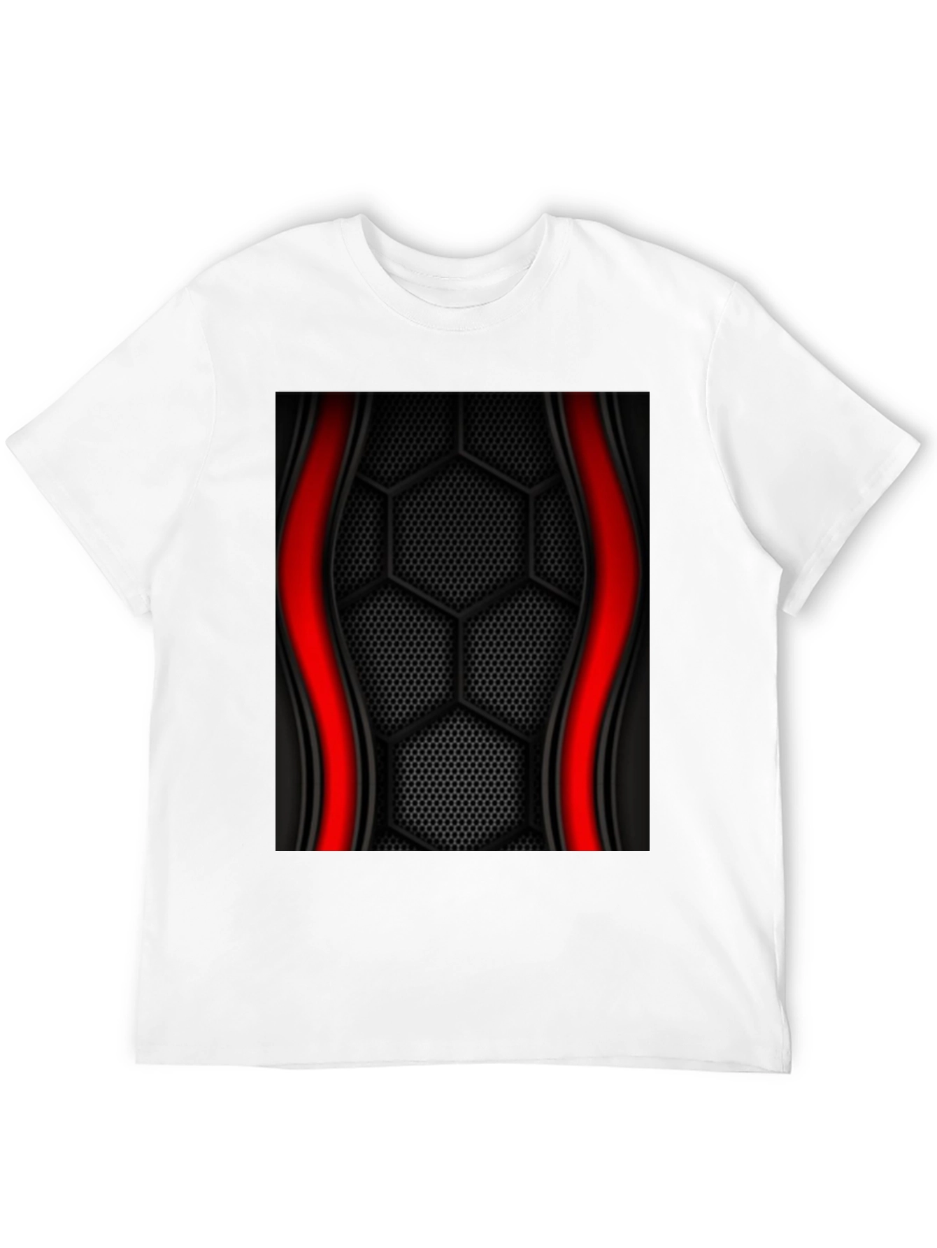 Black Hex Pattern Graphic Tee