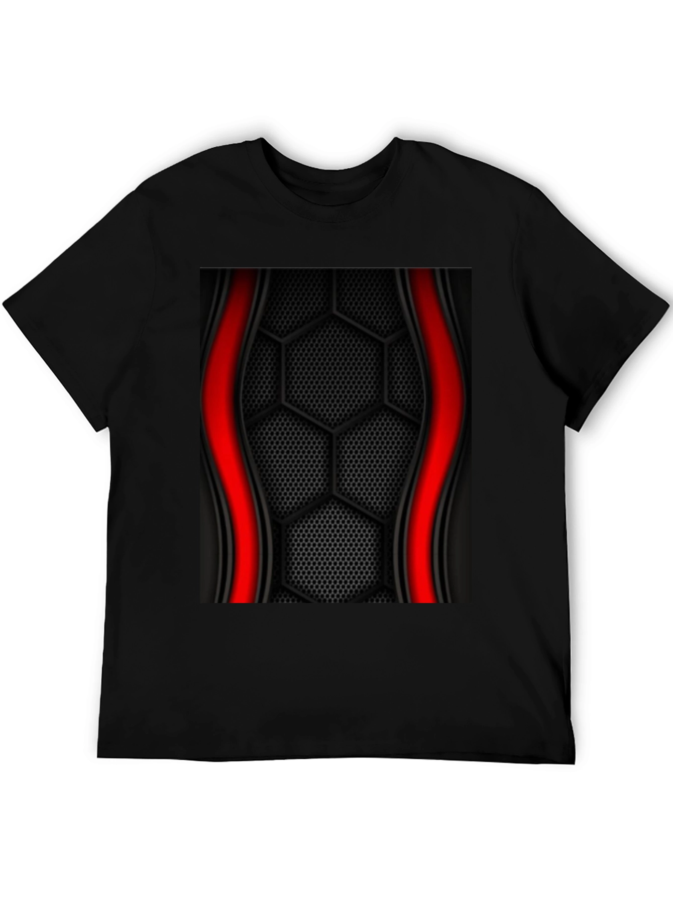 Black Hex Pattern Graphic Tee