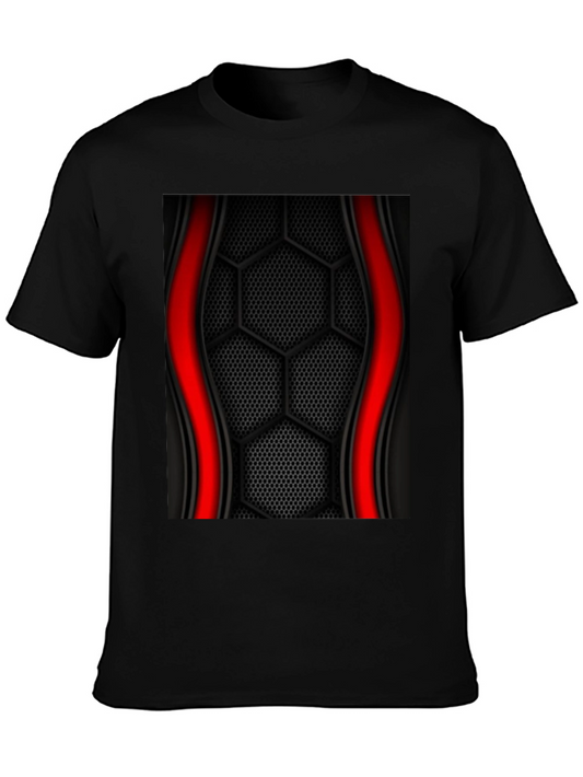 Black Hex Pattern Graphic Tee