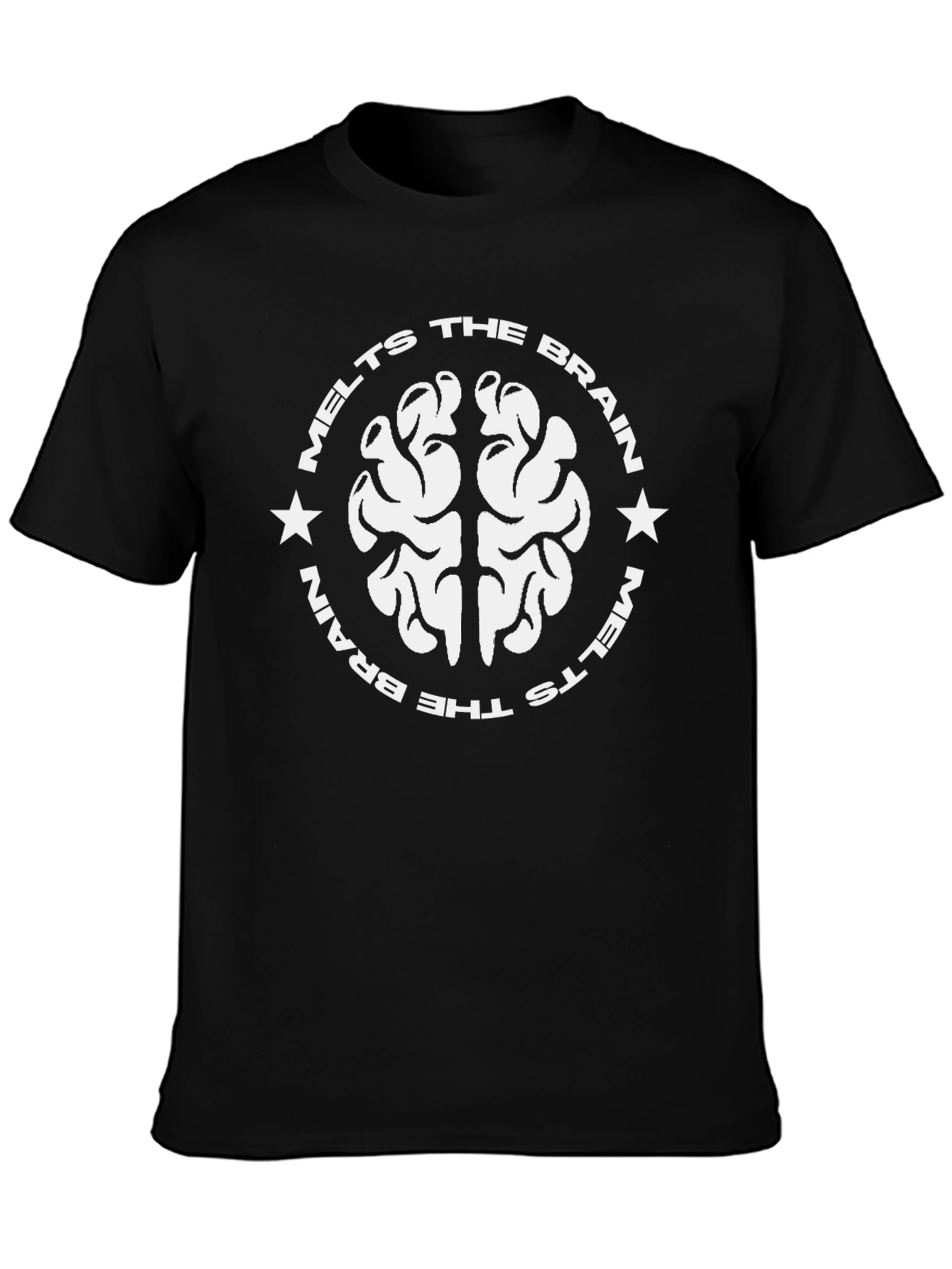 Melts the Brain Graphic Tee - Black Cotton Blend