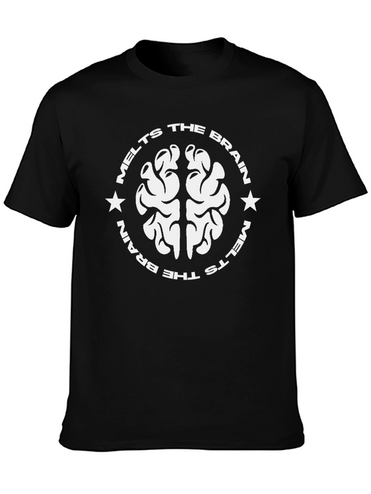 Melts the Brain Graphic Tee - Black Cotton Blend