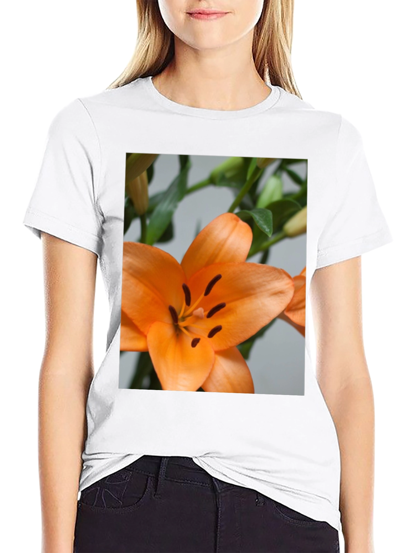 Orange Lily Graphic T-Shirt