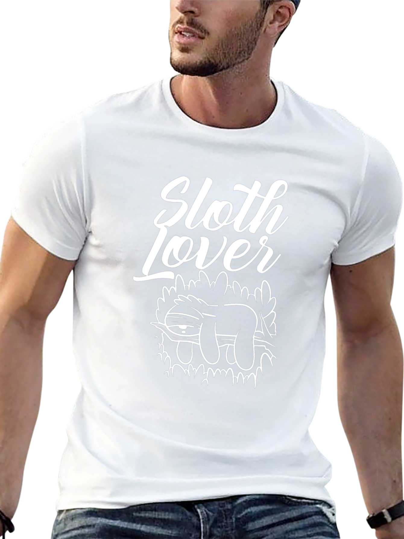 Sloth Lover Graphic Print Black T-Shirt