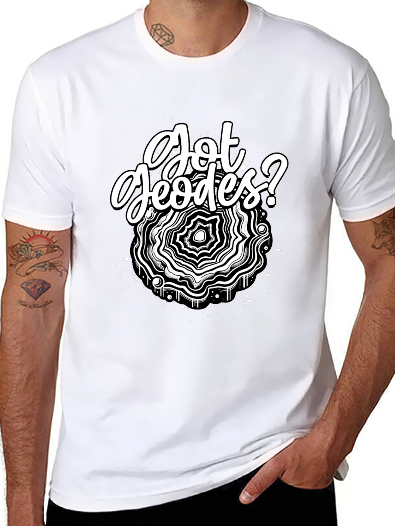 Got Geodes? Black Graphic Tee Shirt