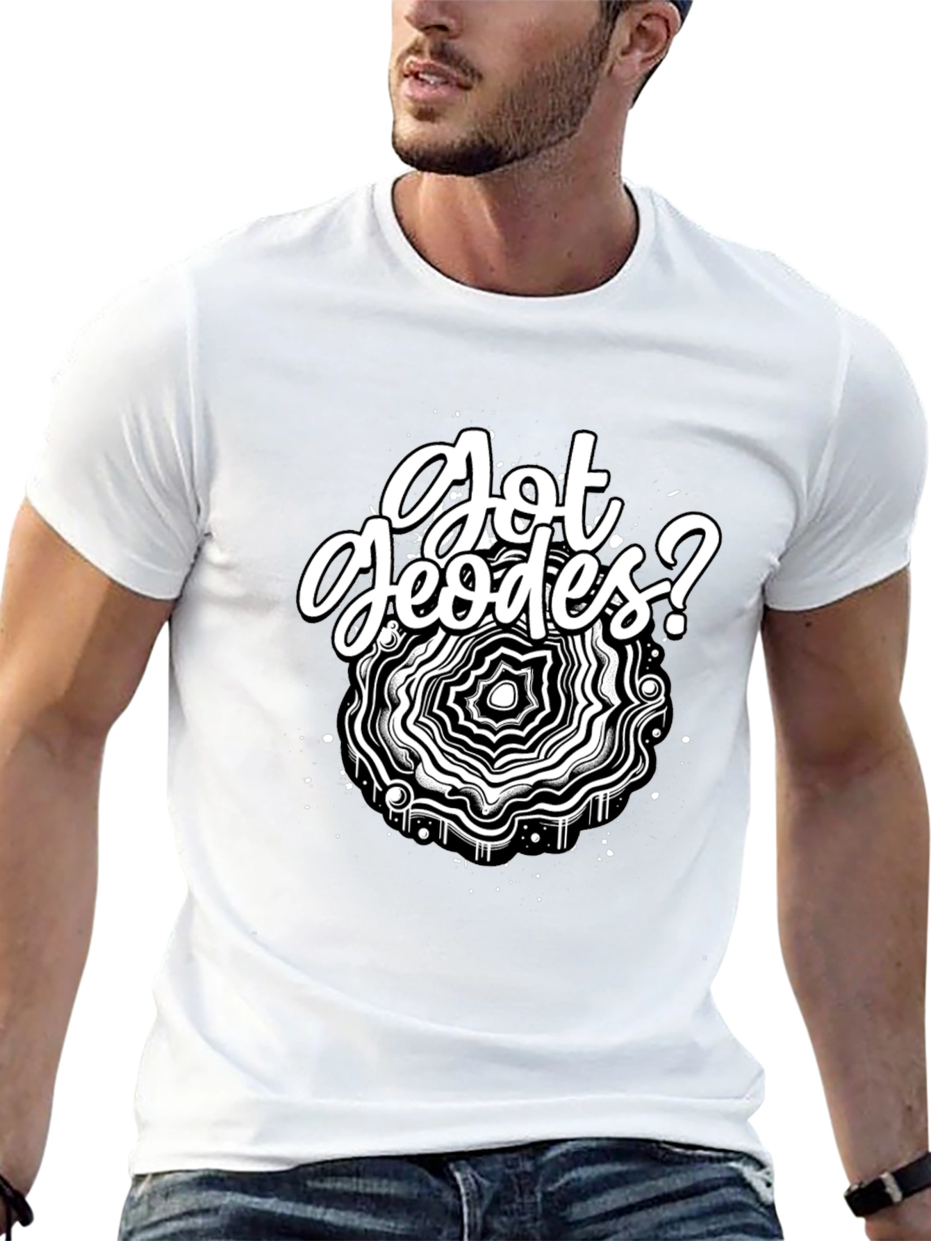 Got Geodes? Black Graphic Tee Shirt