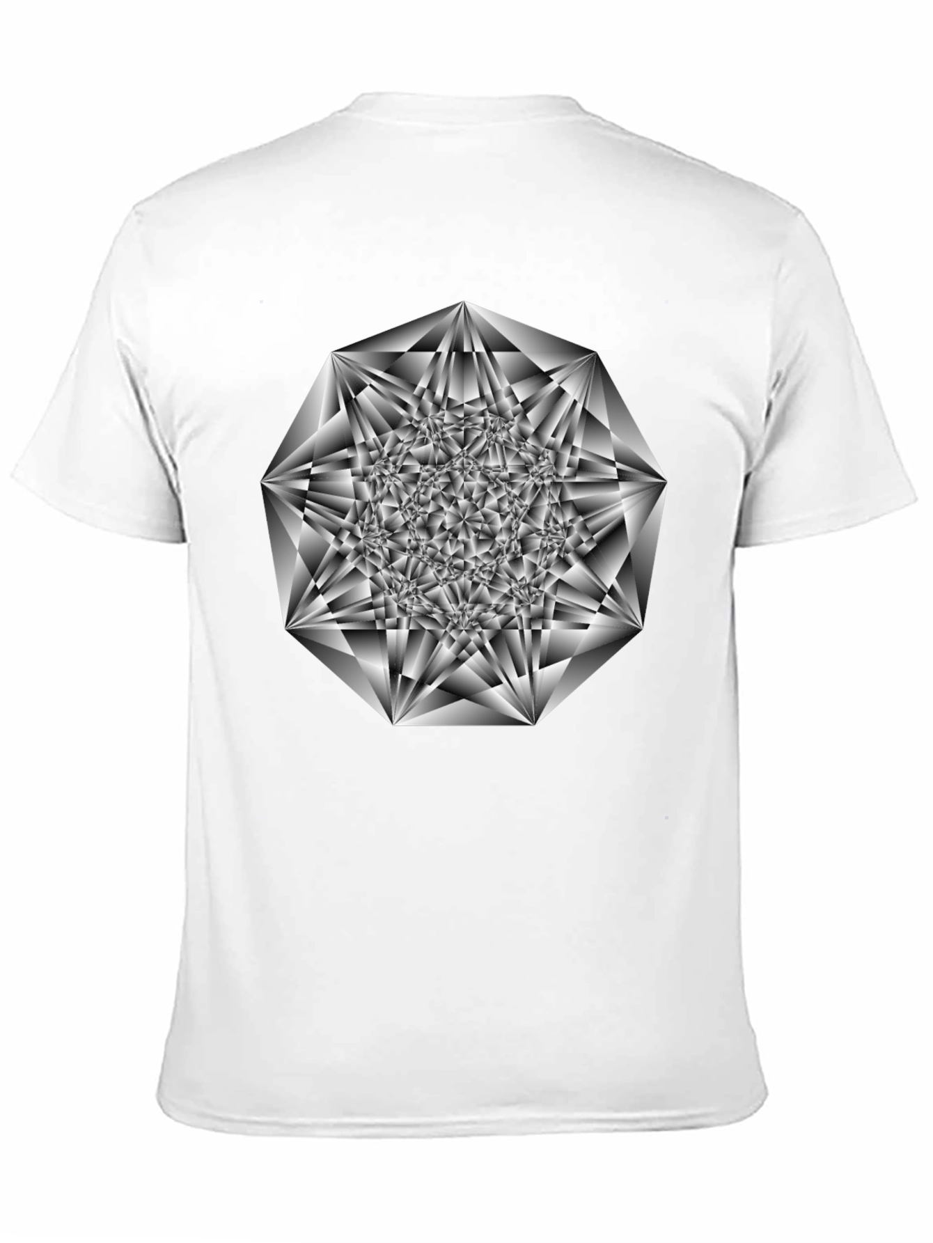 Geometric Diamond Graphic Tee - Black
