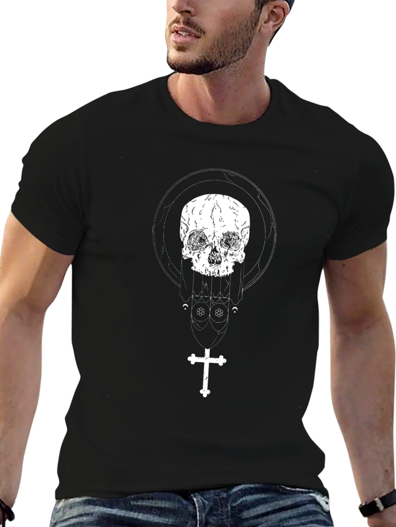 Skull & Cross Graphic Tee - Black