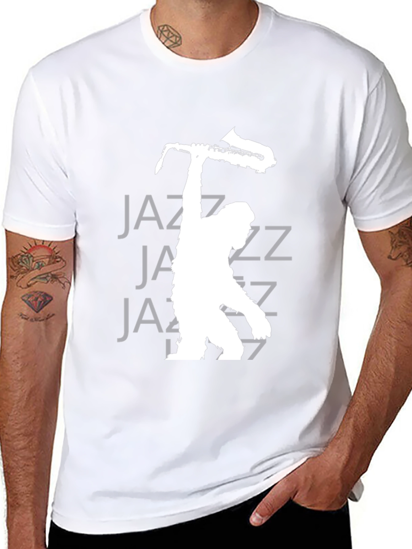 Cool Jazz Musician Graphic T-Shirt - Black
