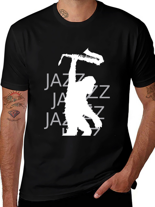 Cool Jazz Musician Graphic T-Shirt - Black