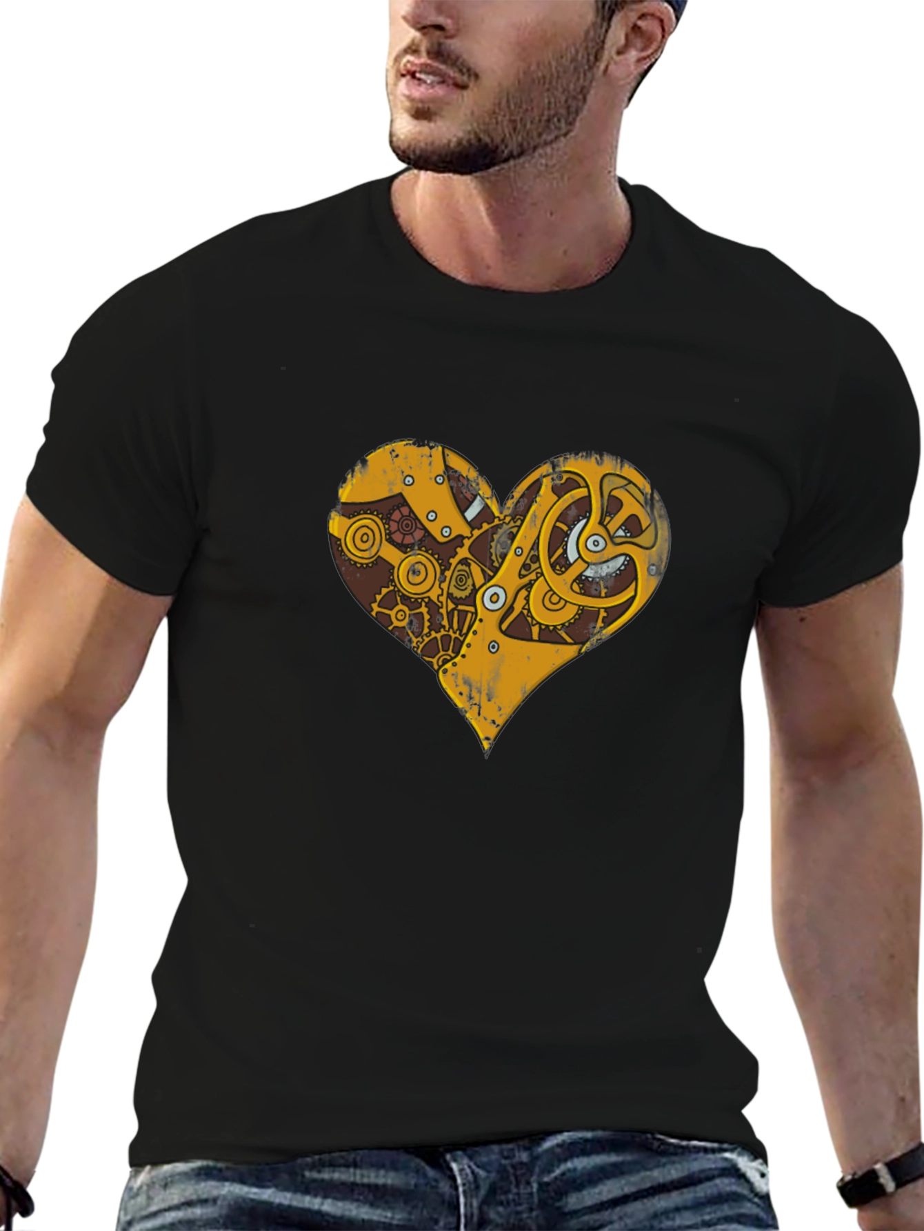 Steampunk Heart Gear Graphic T-Shirt