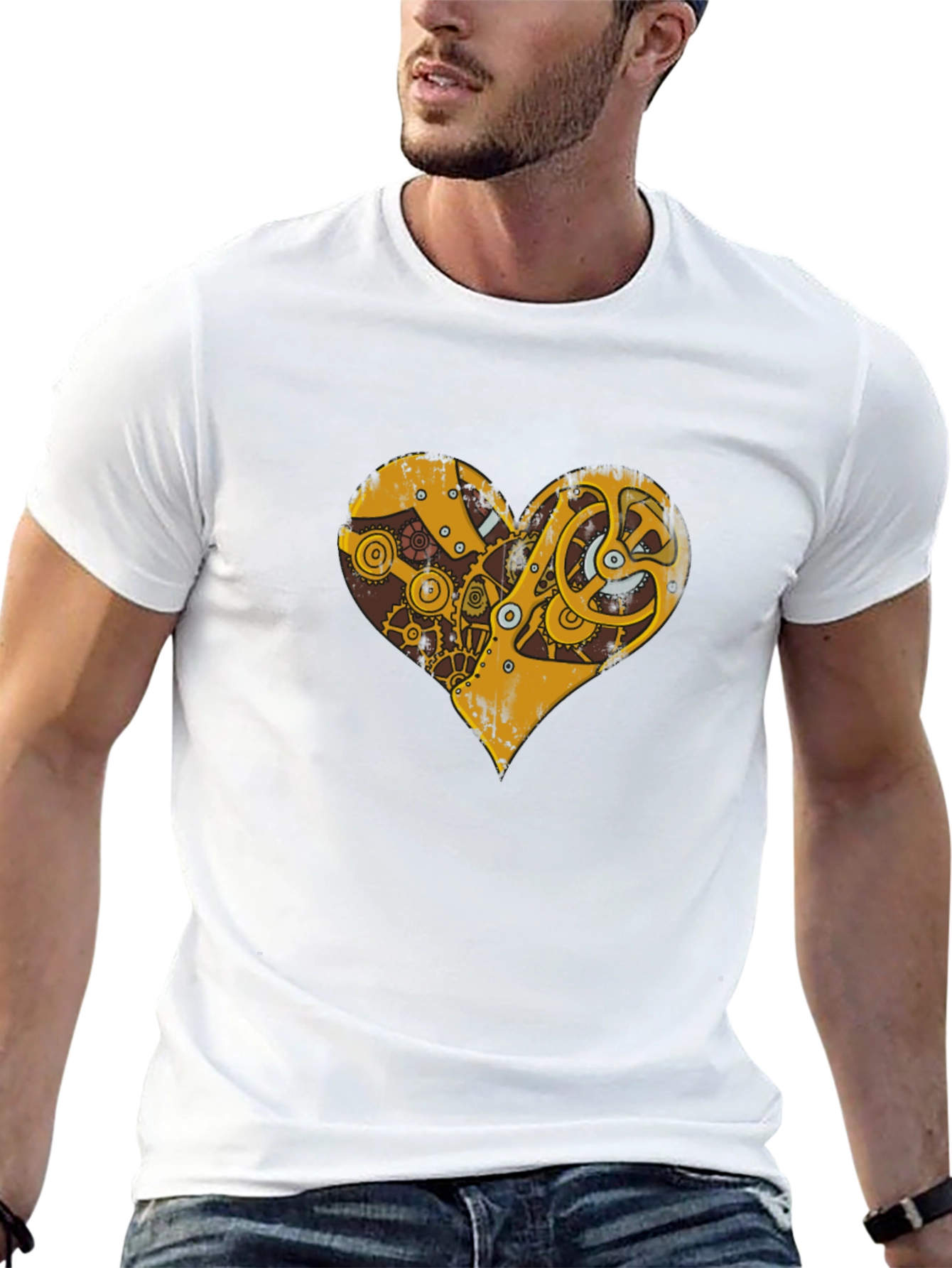 Steampunk Heart Gear Graphic T-Shirt