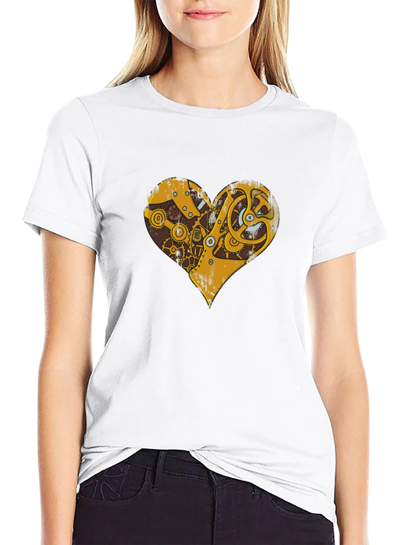 Steampunk Heart Gear Graphic T-Shirt
