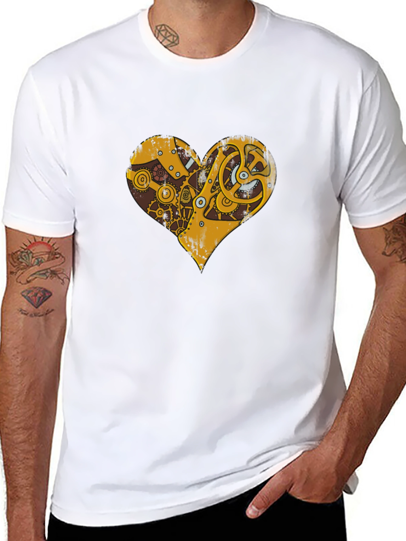 Steampunk Heart Gear Graphic T-Shirt
