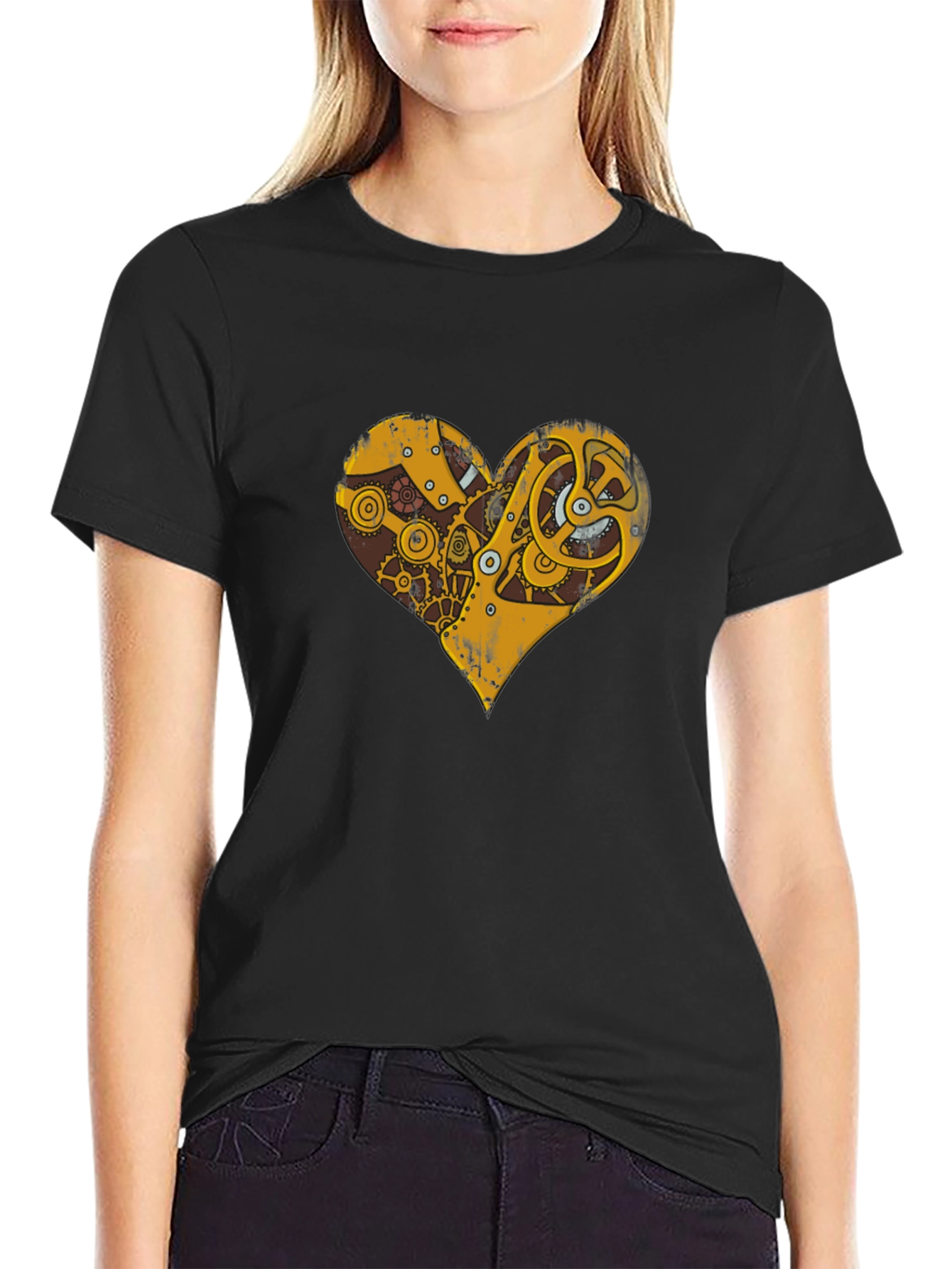 Steampunk Heart Gear Graphic T-Shirt