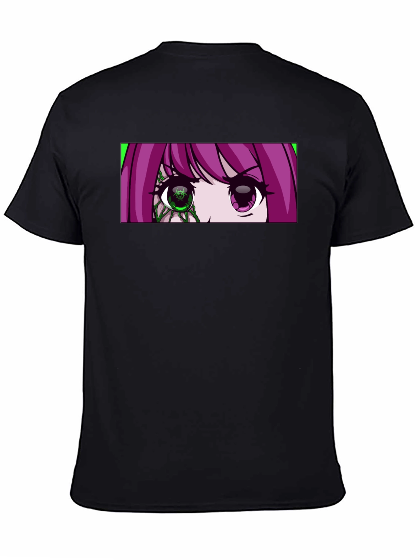 Anime Eyes Graphic Black T-Shirt