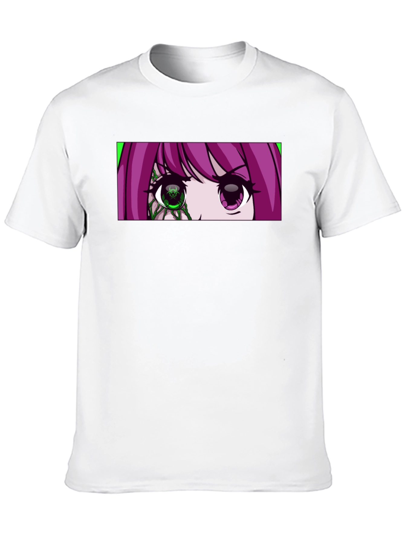Anime Eyes Graphic Black T-Shirt