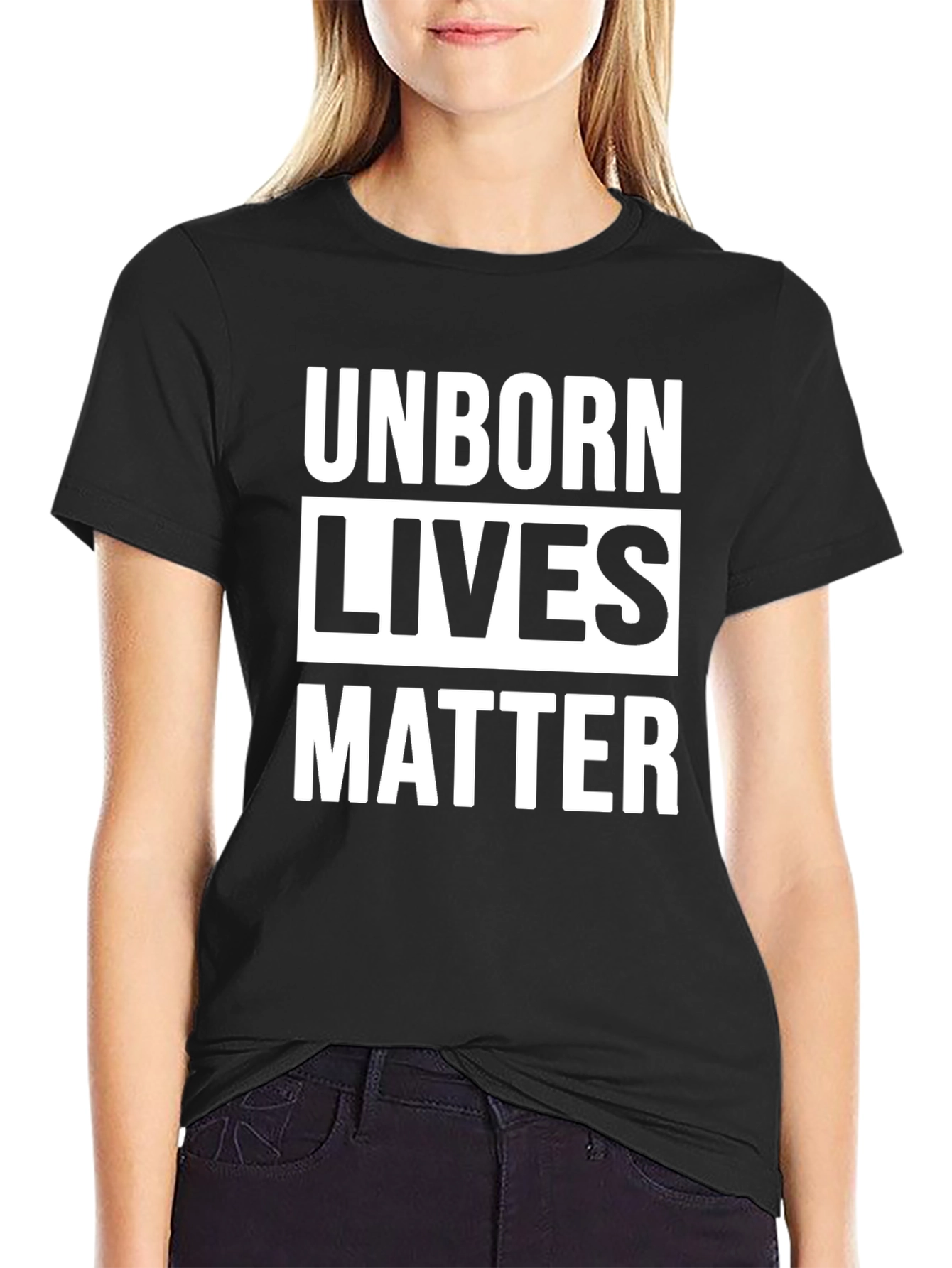 Unborn Lives Matter Black Cotton T-Shirt
