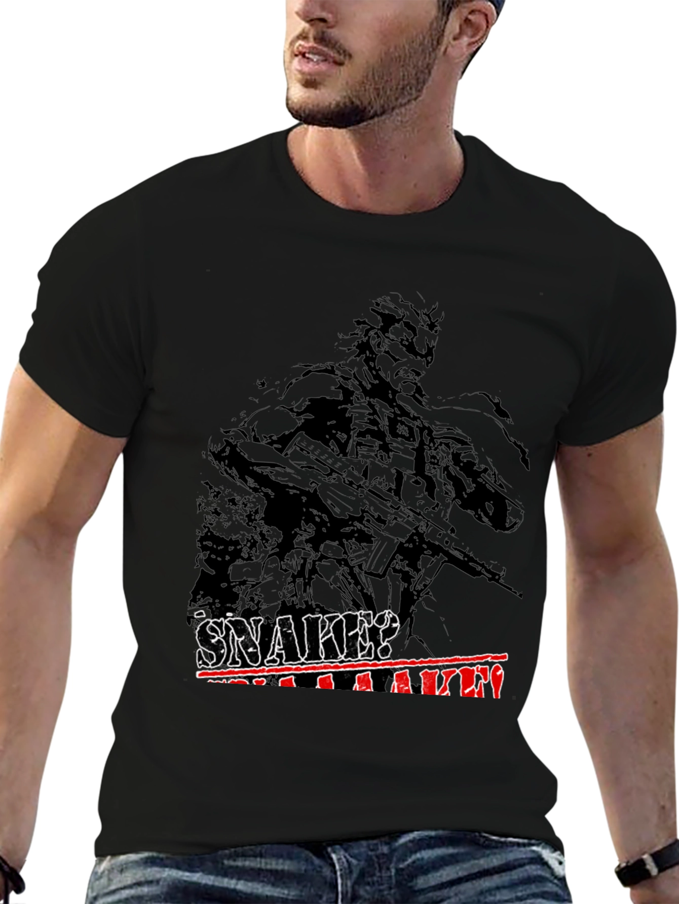 Metal Gear Solid Snake? T-Shirt - Premium Black Tee