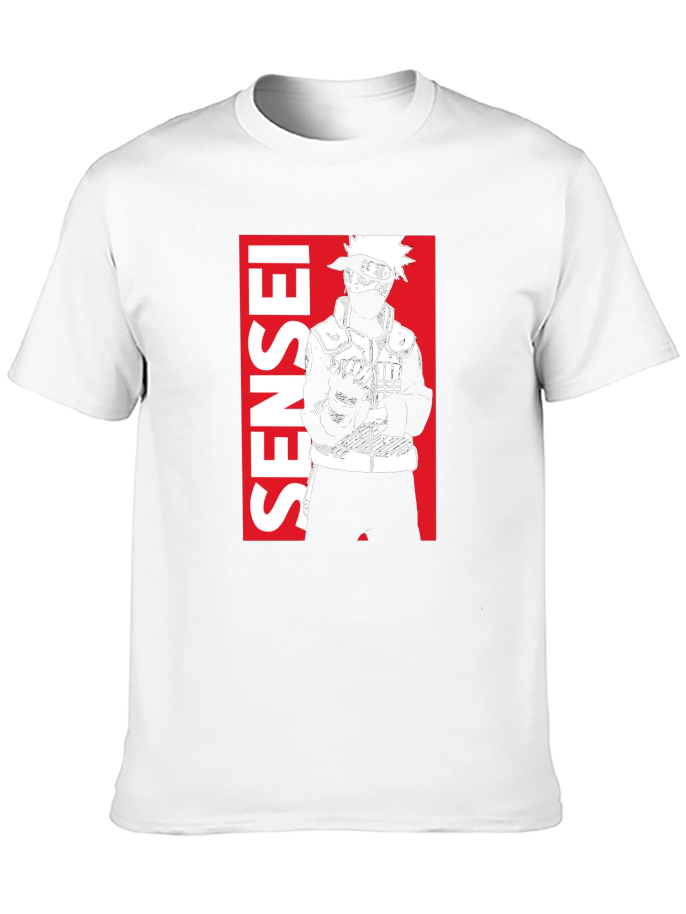 Kakashi Sensei Anime Black T-Shirt
