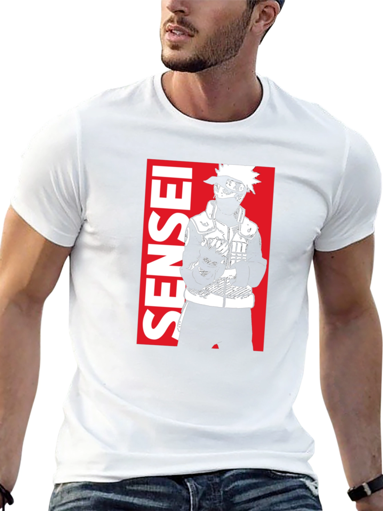 Kakashi Sensei Anime Black T-Shirt