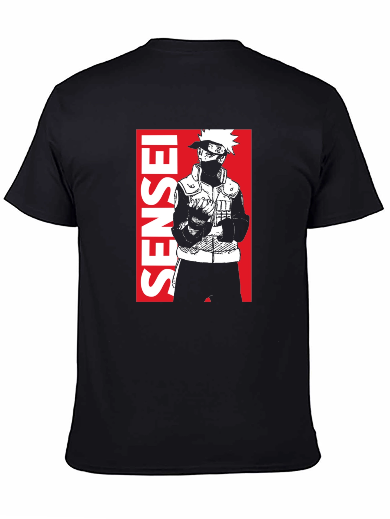 Kakashi Sensei Anime Black T-Shirt