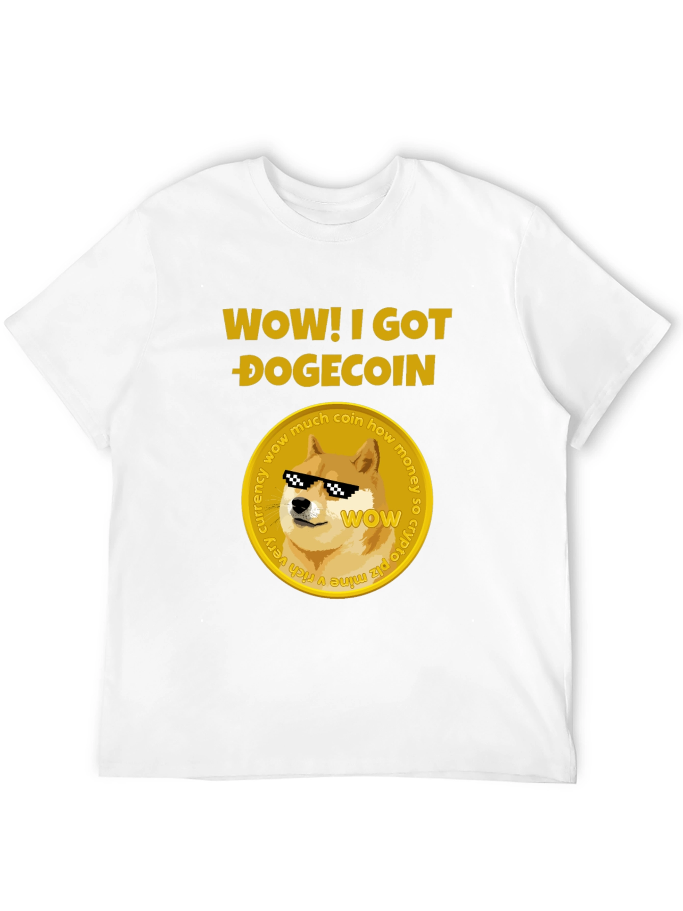 Wow! I Got Dogecoin Black T-Shirt