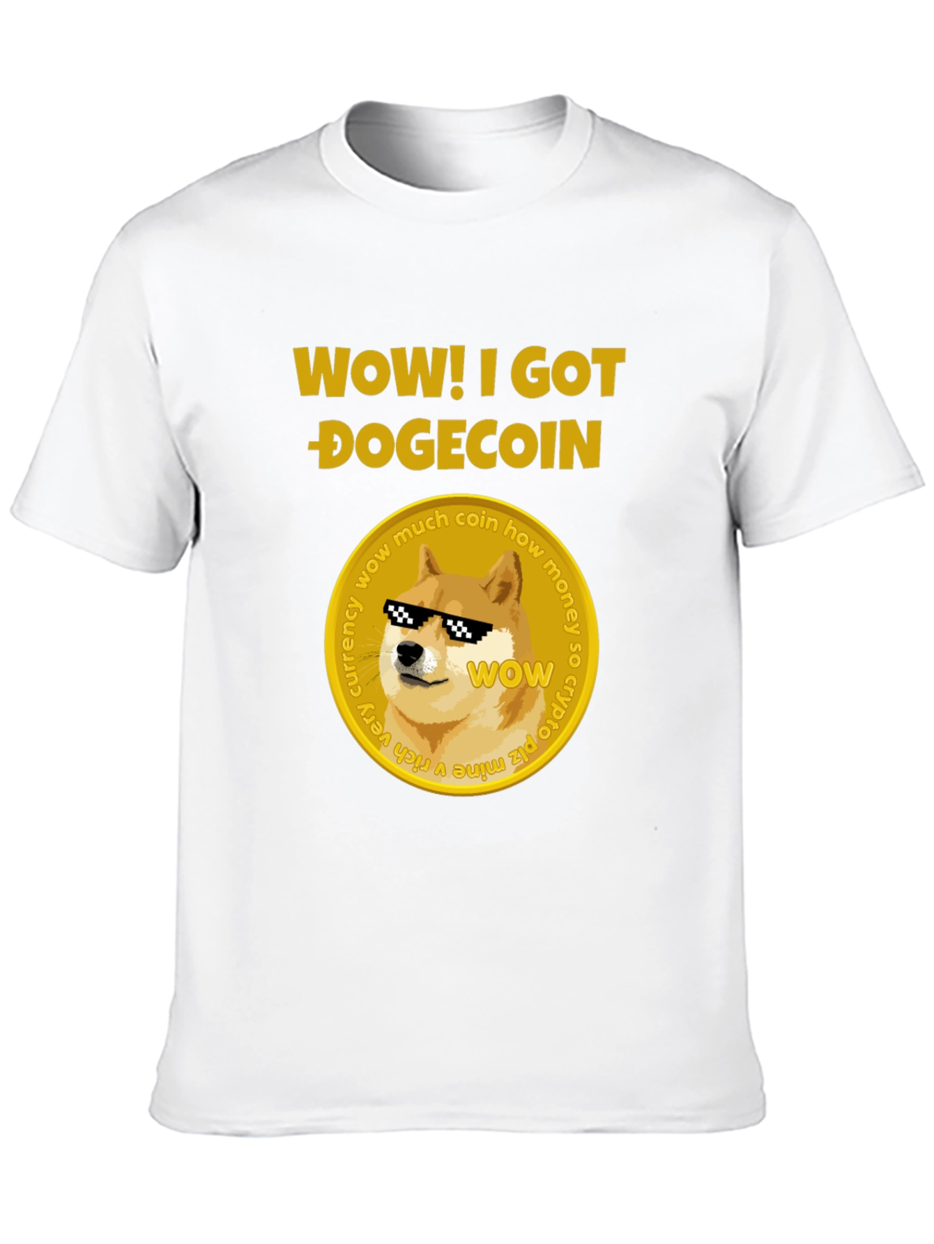 Wow! I Got Dogecoin Black T-Shirt