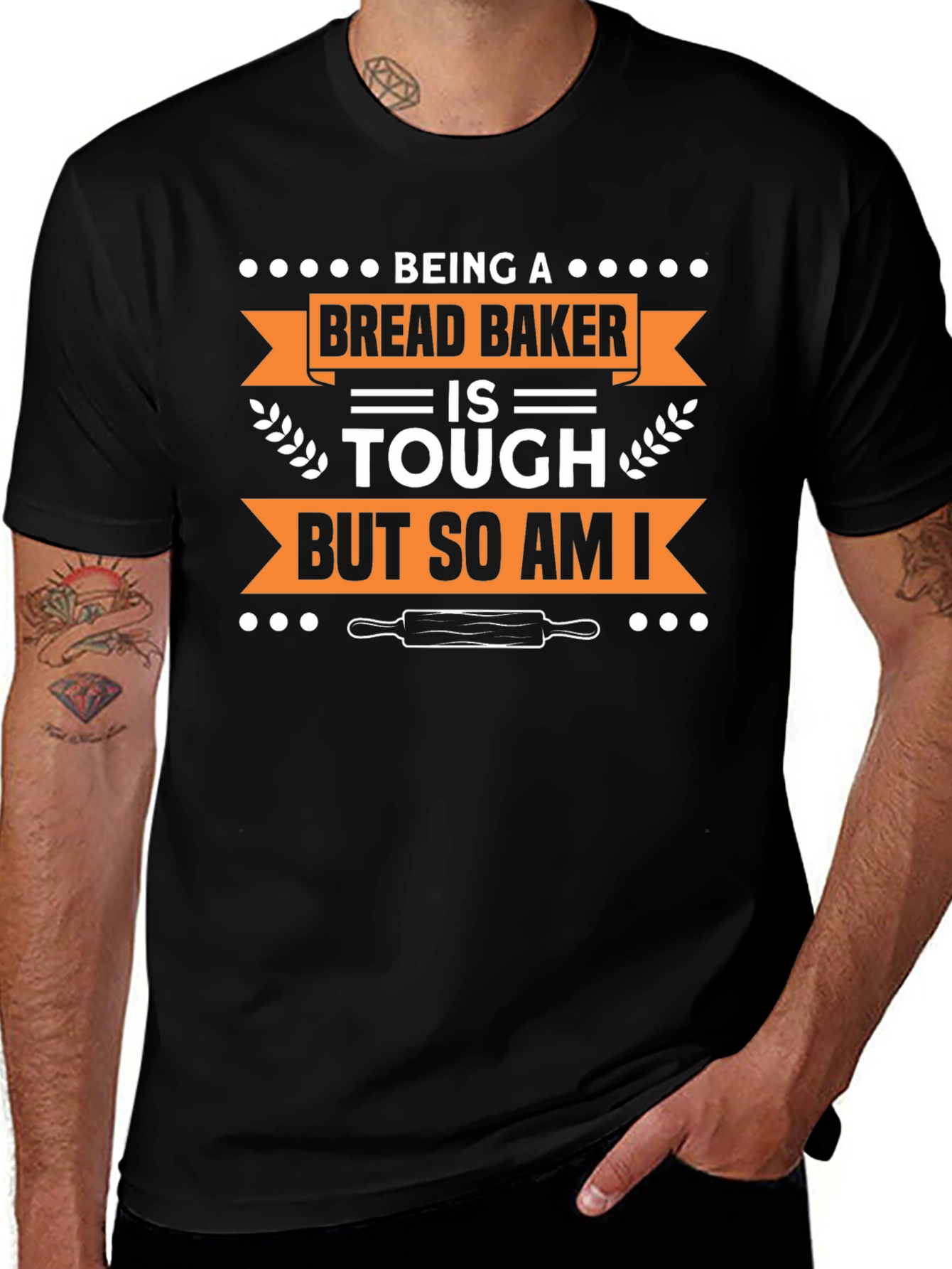 Bread Baker Tough T-Shirt - Black Short Sleeve