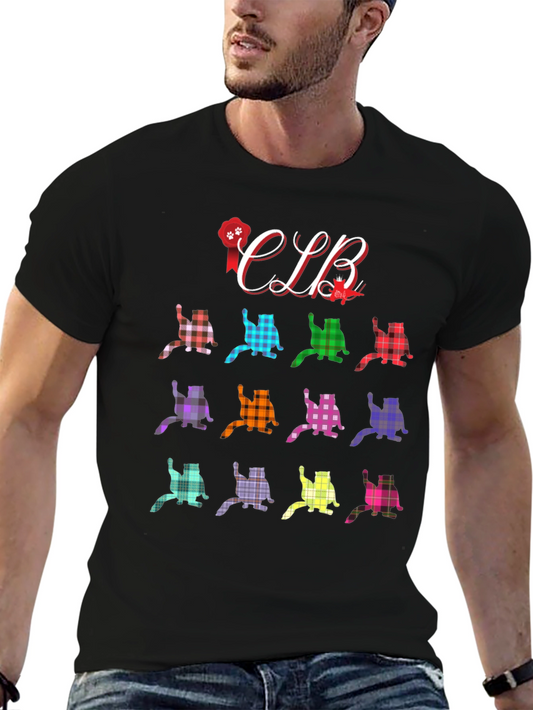 Colorful Plaid Cat Lover T-Shirt