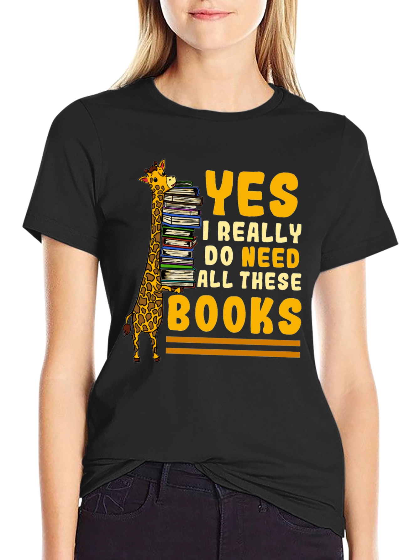 Book Lover Giraffe T-Shirt