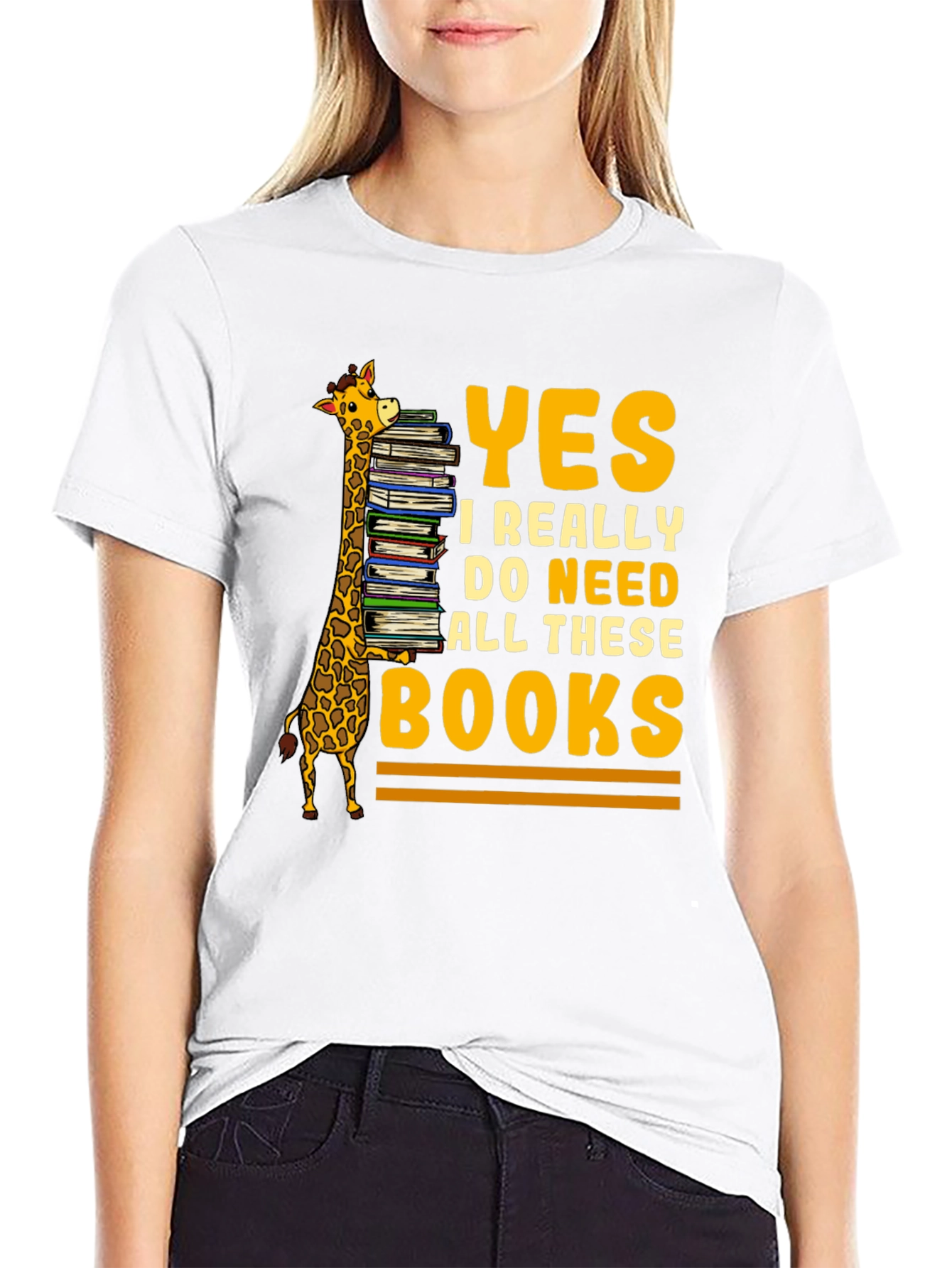 Book Lover Giraffe T-Shirt