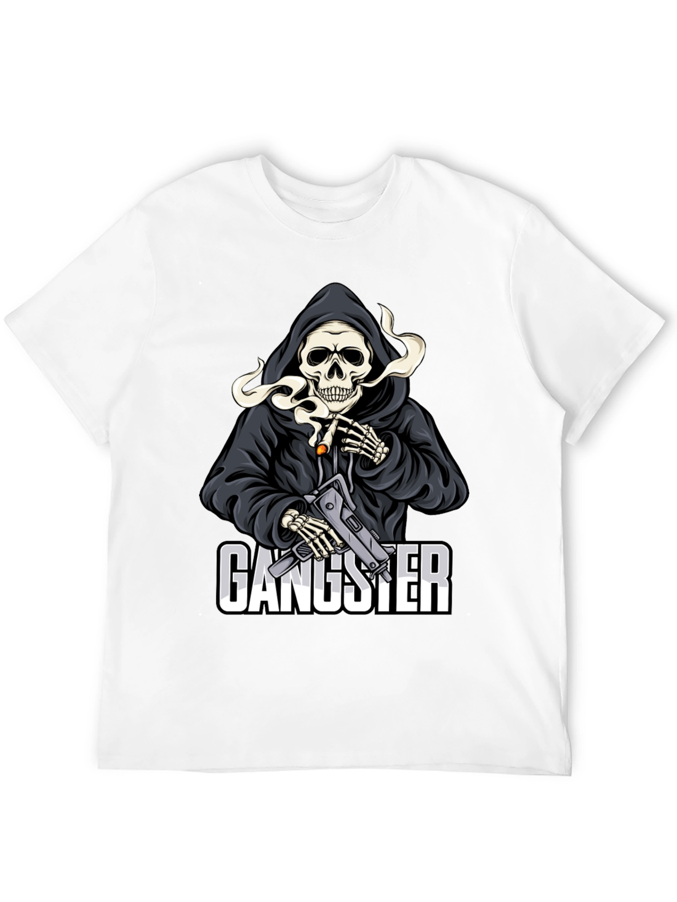 Gangster Grim Reaper Graphic T-Shirt