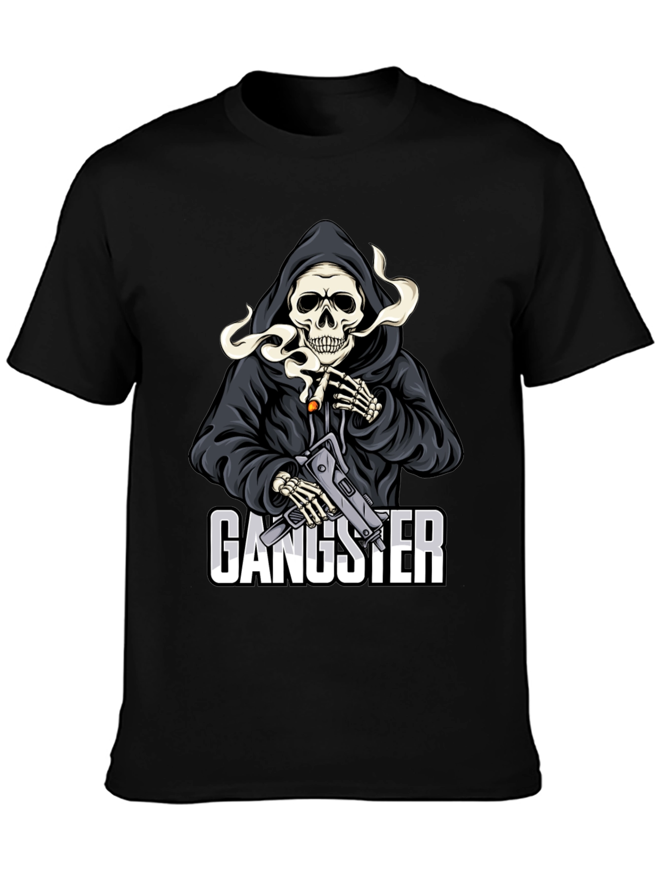 Gangster Grim Reaper Graphic T-Shirt